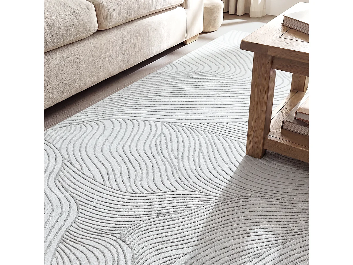 Tapis salon moderne élégant, Gris, 200 x 290 cm