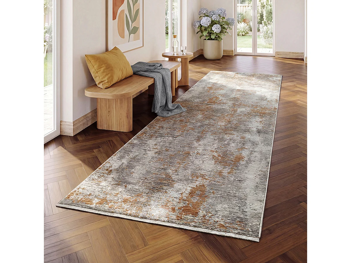Tapis Design Moderne Haut gamme, Cuivre, 80 x 300 cm