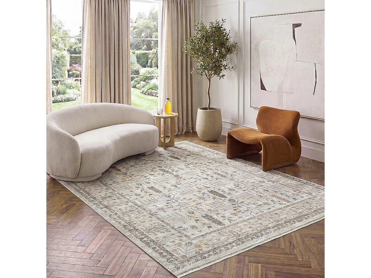 Tapis Design berbère Haut gamme, Crème, 120 x 160 cm