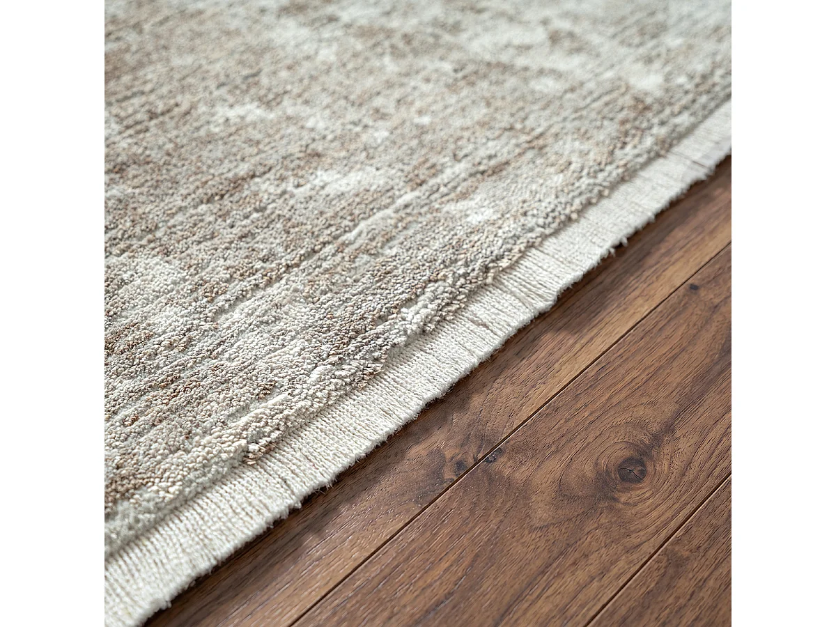 Tapis Design Abstrait Haut gamme, Beige, 80 x 150 cm
