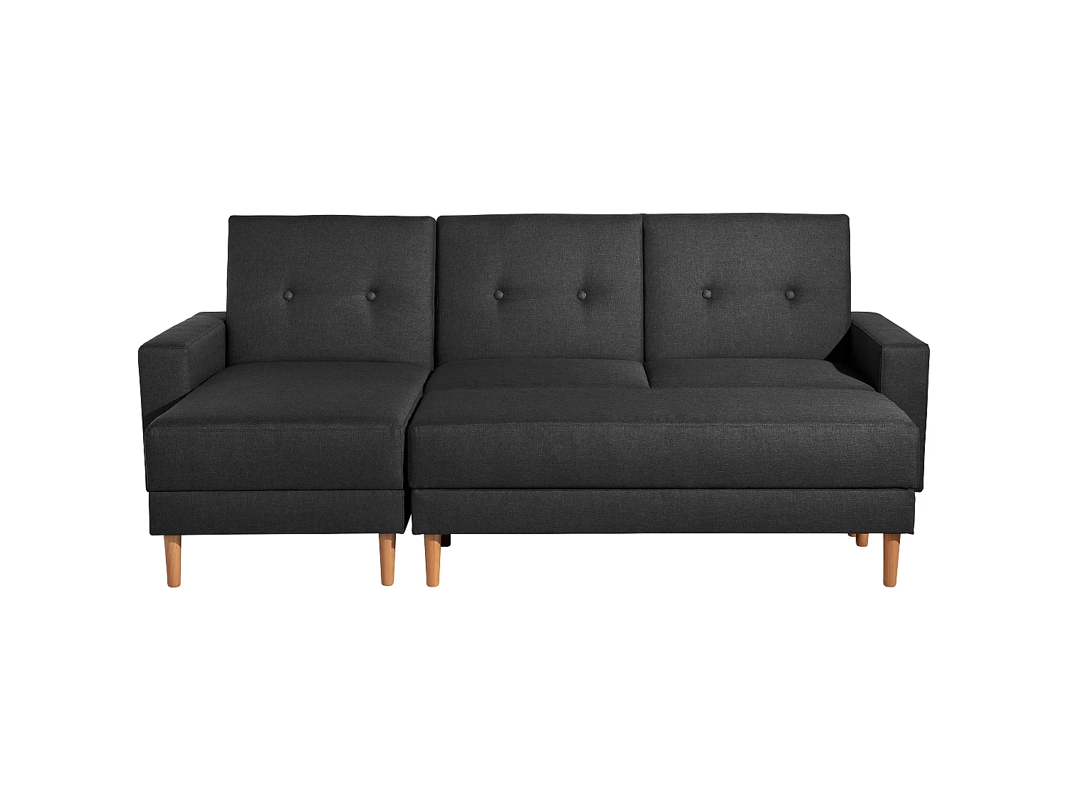 Funktionssofa mit Hocker - Flachgewebe - schwarz - Just Cool