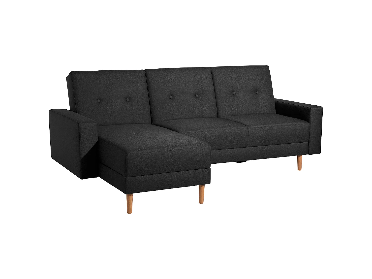 Funktionssofa mit Hocker - Flachgewebe - schwarz - Just Cool