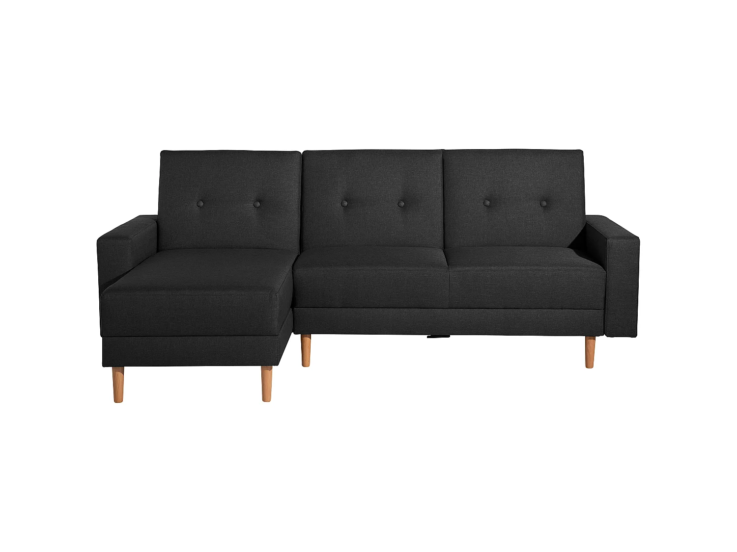 Funktionssofa mit Hocker - Flachgewebe - schwarz - Just Cool