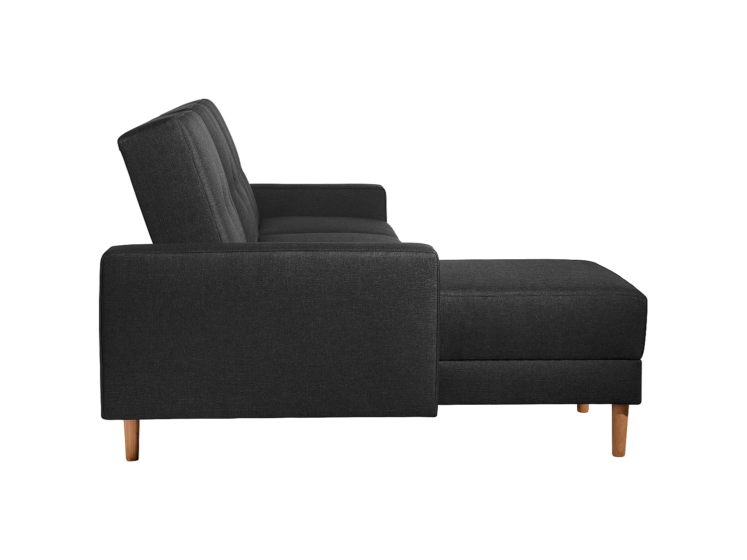 Funktionssofa mit Hocker - Flachgewebe - schwarz - Just Cool