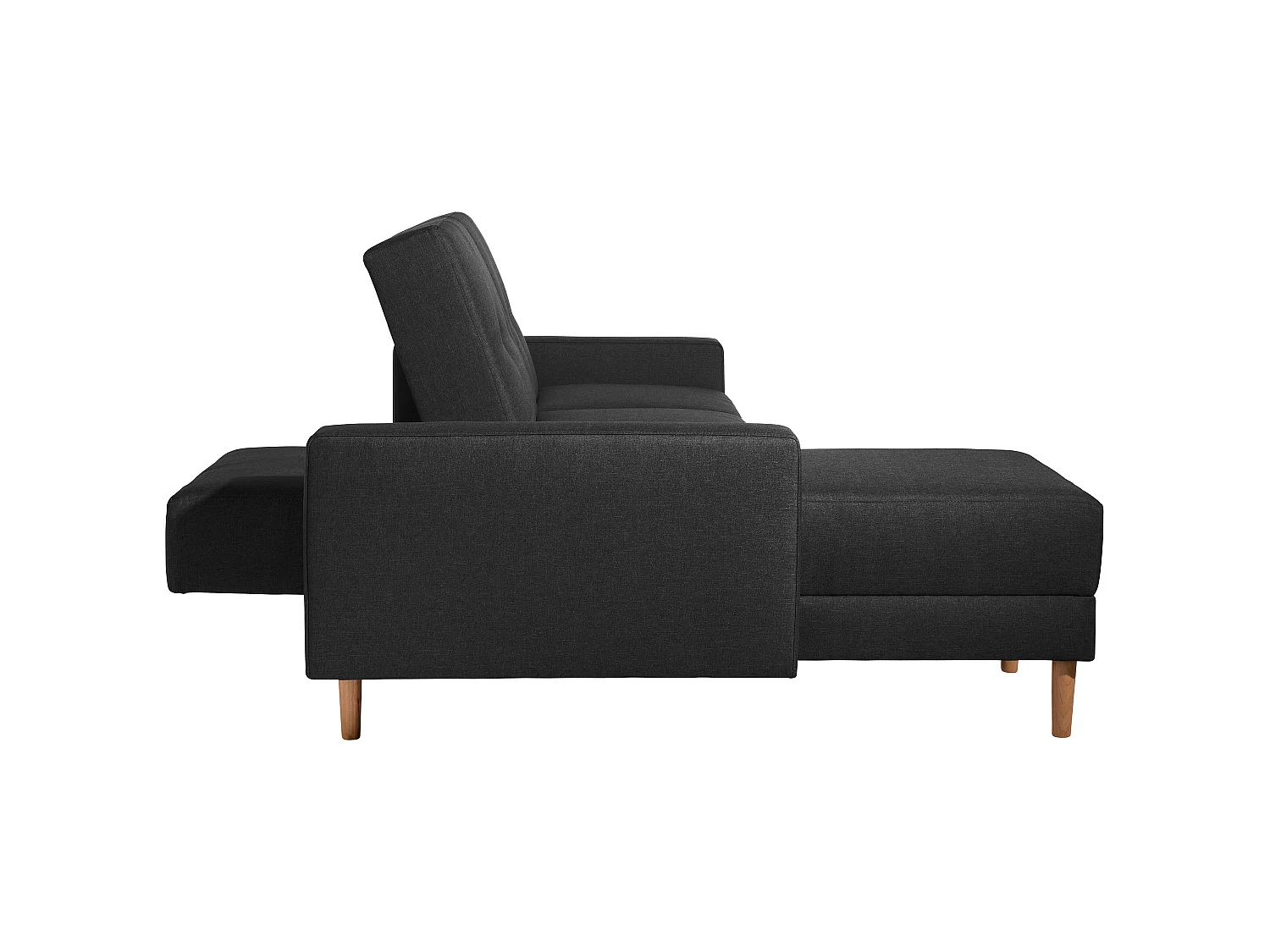 Funktionssofa mit Hocker - Flachgewebe - schwarz - Just Cool