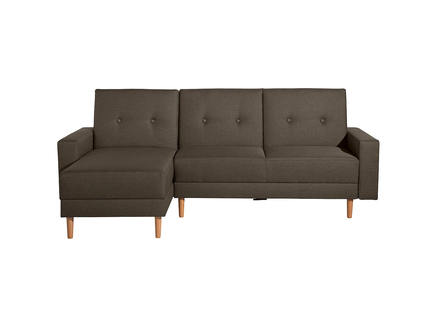Funktionssofa mit Hocker - Flachgewebe - braun - Just Cool