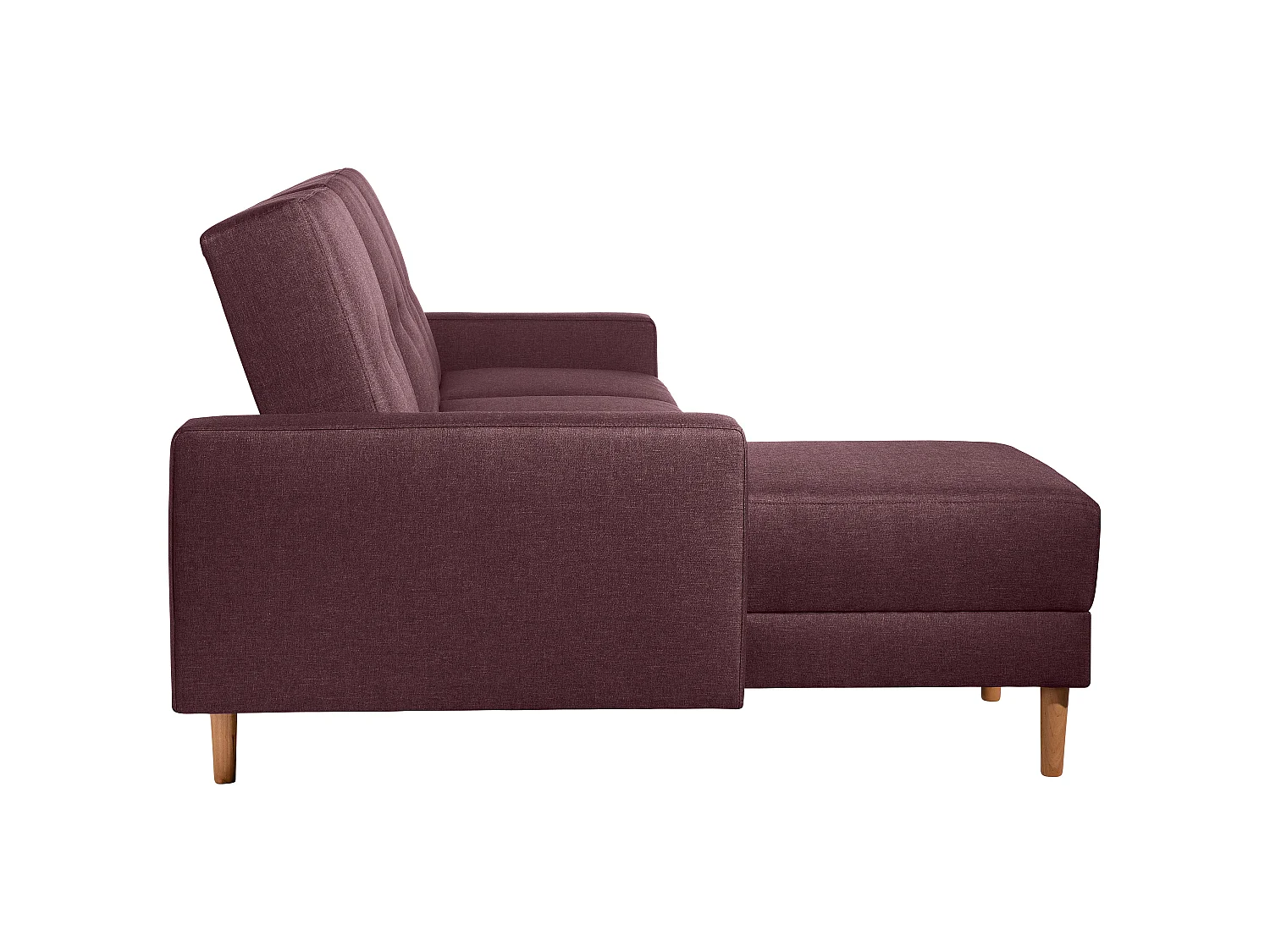 Funktionssofa mit Hocker - Flachgewebe - burgund - Just Cool