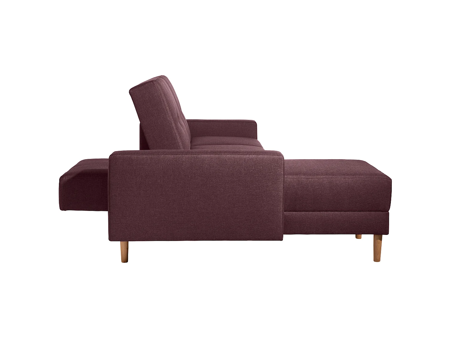 Funktionssofa mit Hocker - Flachgewebe - burgund - Just Cool