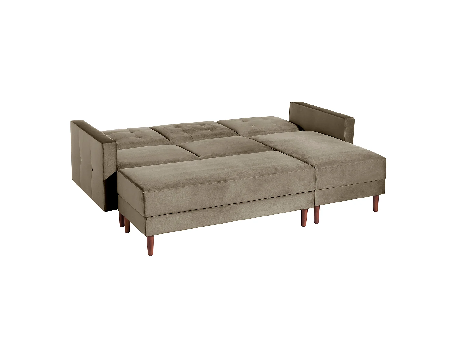 Funktionssofa mit Hocker - Samtvelours - sahara - Easy Relax