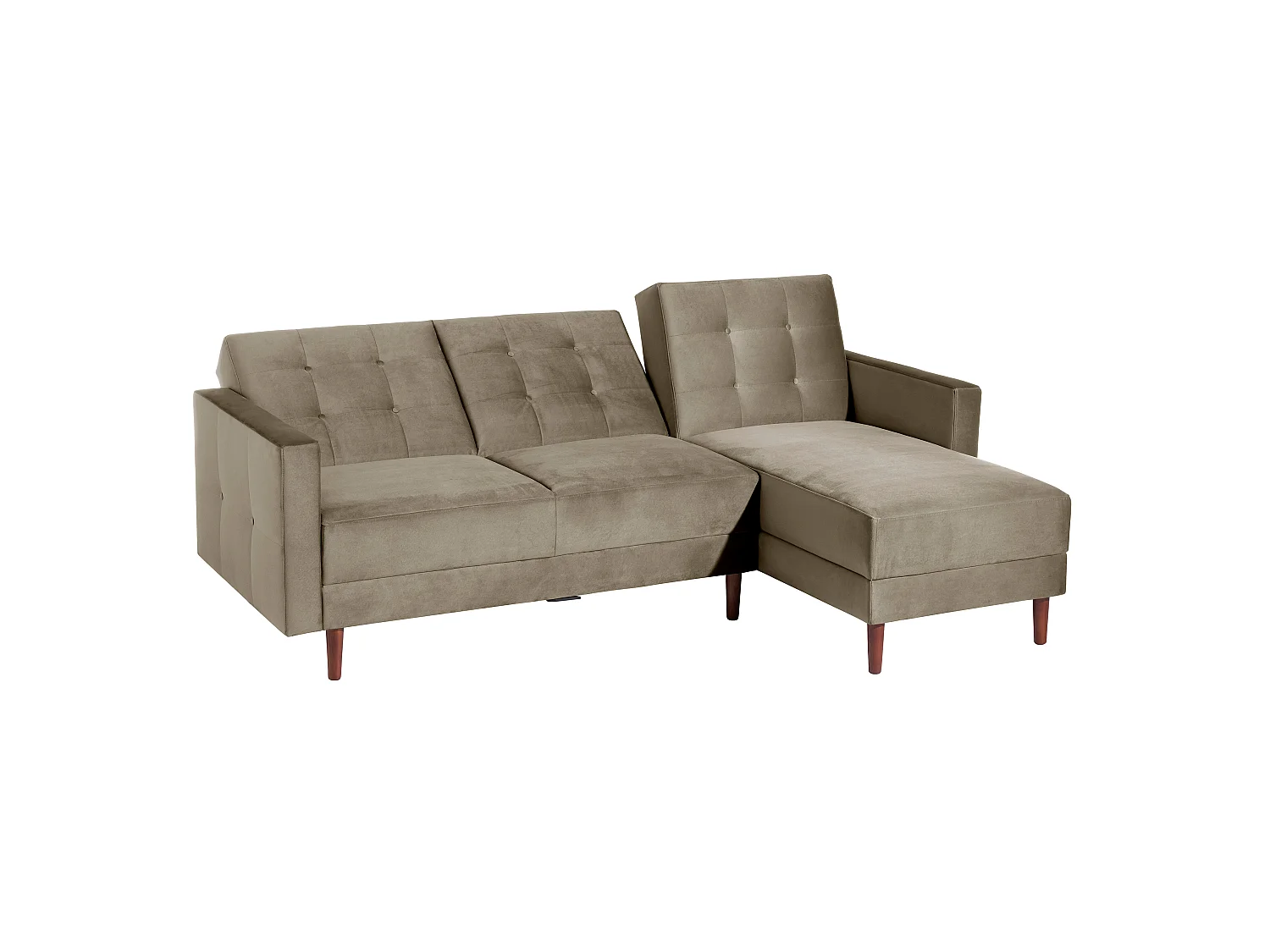 Funktionssofa mit Hocker - Samtvelours - sahara - Easy Relax