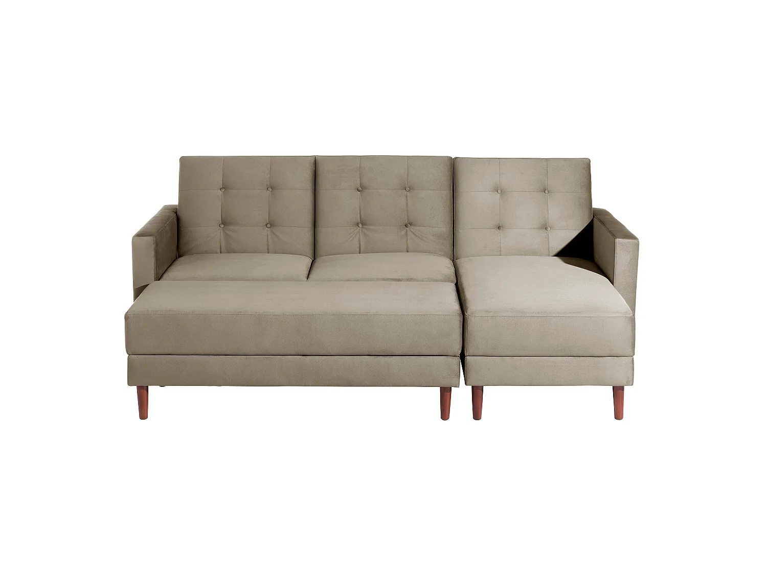 Funktionssofa mit Hocker - Samtvelours - sahara - Easy Relax