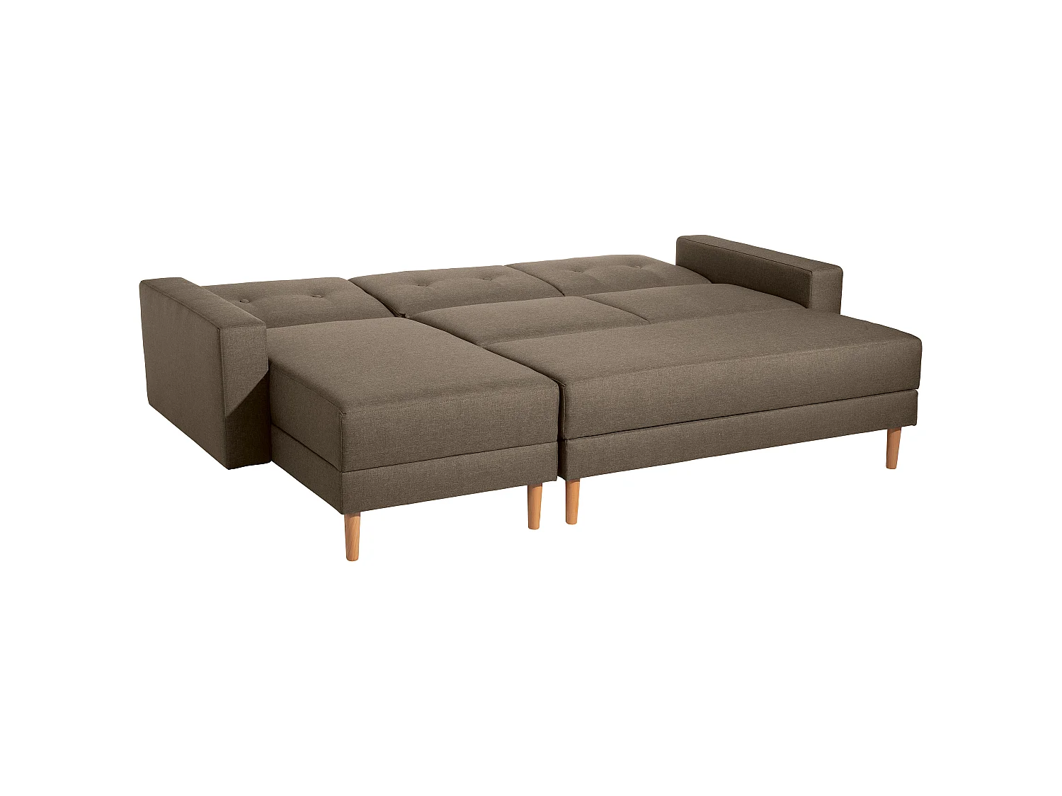 Funktionssofa mit Hocker - Flachgewebe - sahara - Just Cool