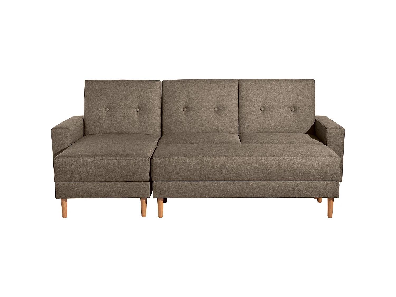 Funktionssofa mit Hocker - Flachgewebe - sahara - Just Cool