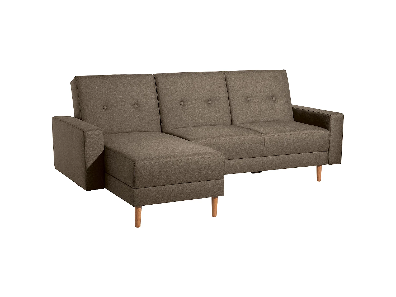 Funktionssofa mit Hocker - Flachgewebe - sahara - Just Cool