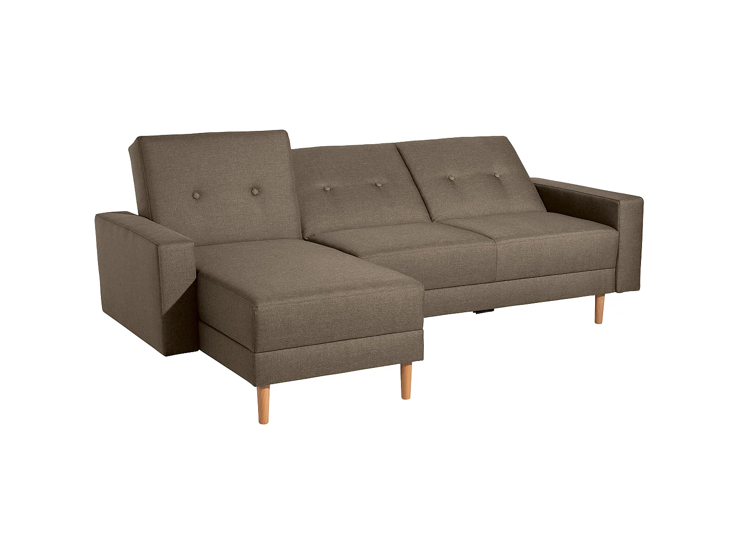 Funktionssofa mit Hocker - Flachgewebe - sahara - Just Cool
