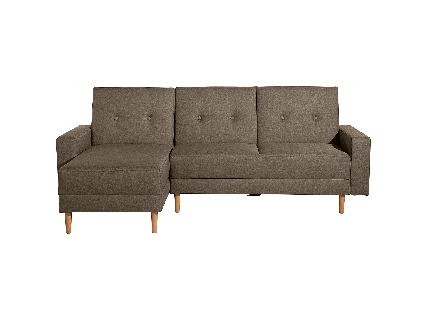 Funktionssofa mit Hocker - Flachgewebe - sahara - Just Cool
