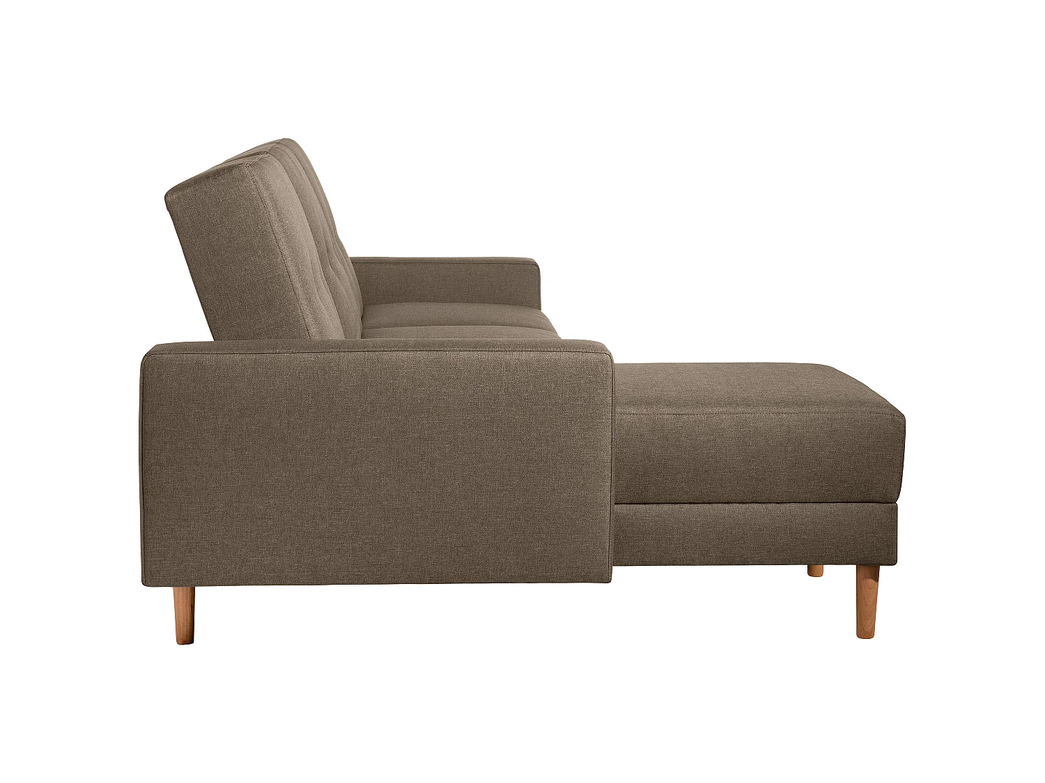 Funktionssofa mit Hocker - Flachgewebe - sahara - Just Cool