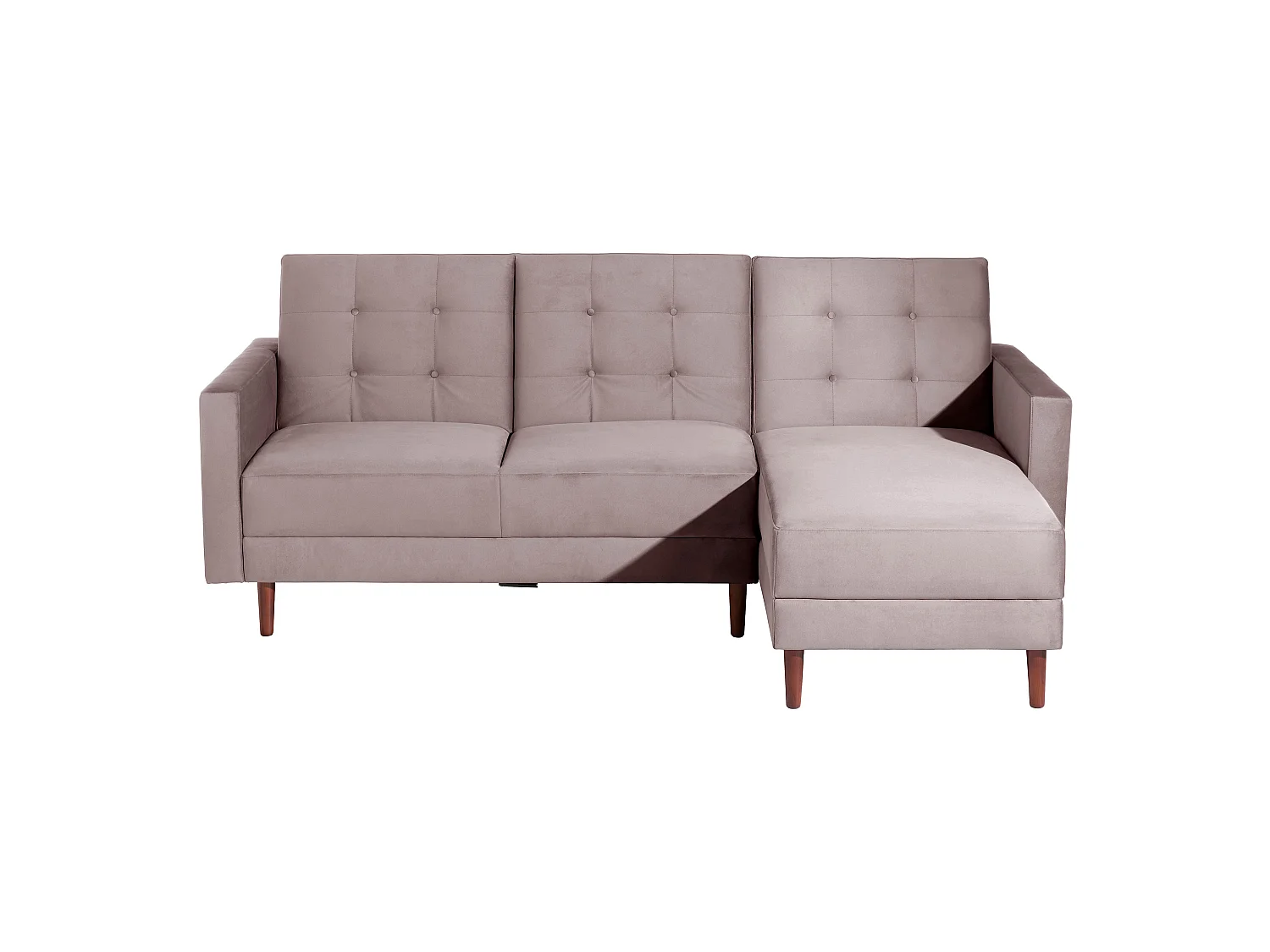 Funktionssofa mit Hocker - Samtvelours - rosé - Easy Relax