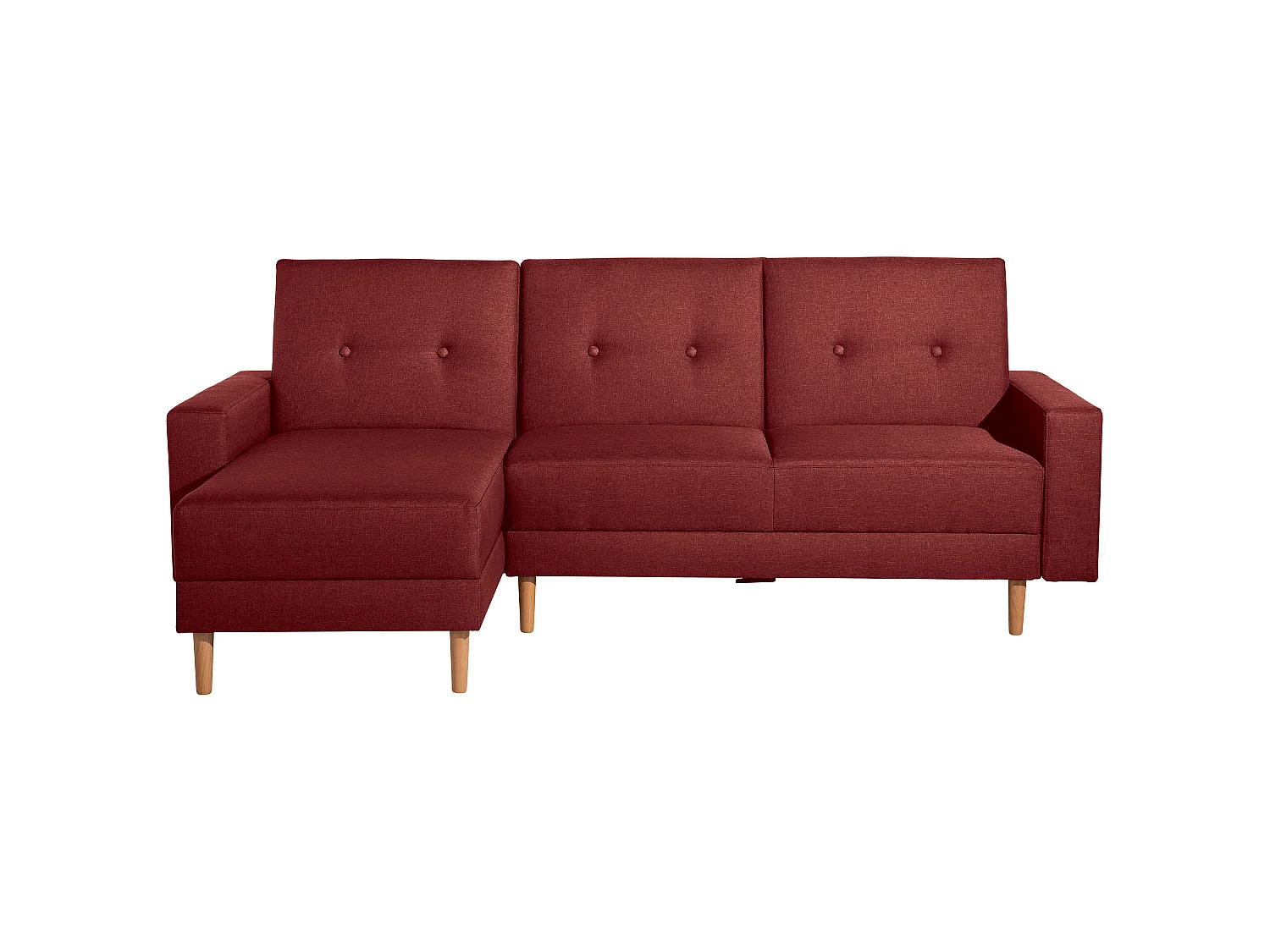 Funktionssofa mit Hocker - Flachgewebe - rot - Just Cool