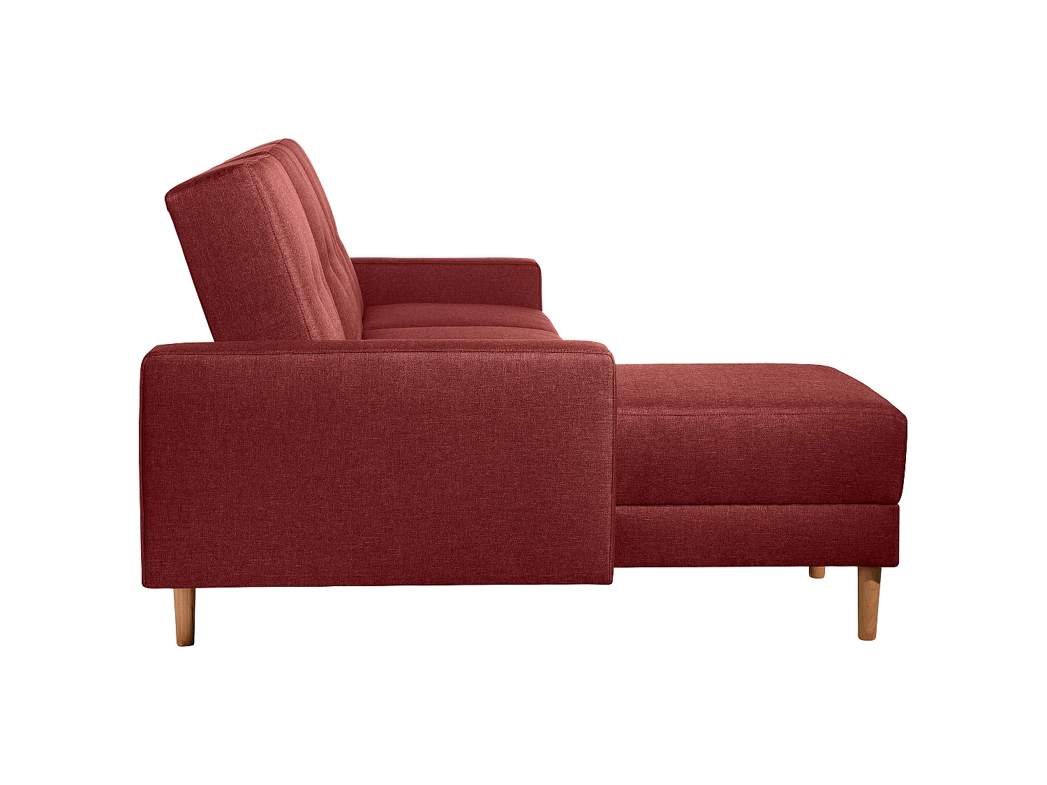 Funktionssofa mit Hocker - Flachgewebe - rot - Just Cool