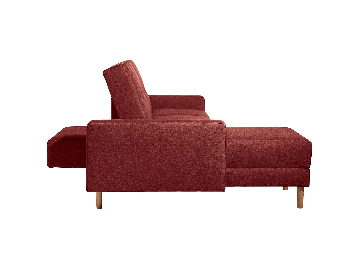 Funktionssofa mit Hocker - Flachgewebe - rot - Just Cool
