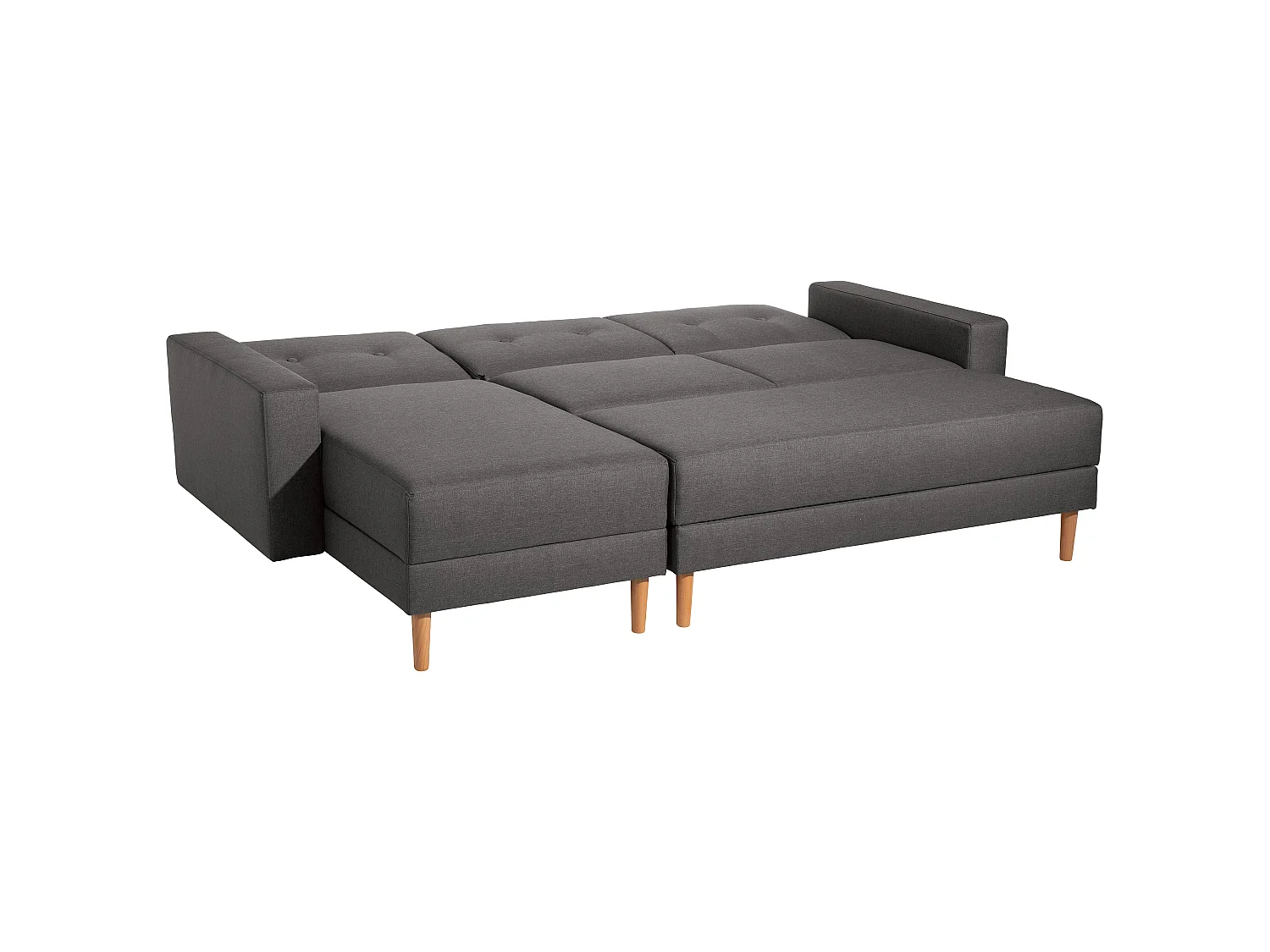 Funktionssofa mit Hocker - Flachgewebe - anthrazit - Just Cool