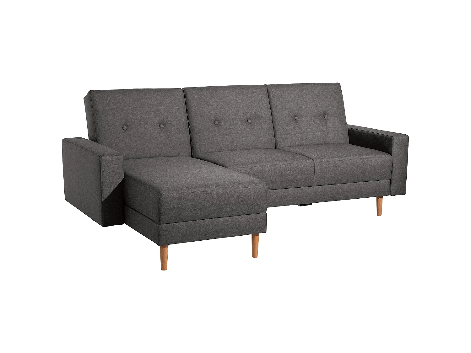 Funktionssofa mit Hocker - Flachgewebe - anthrazit - Just Cool