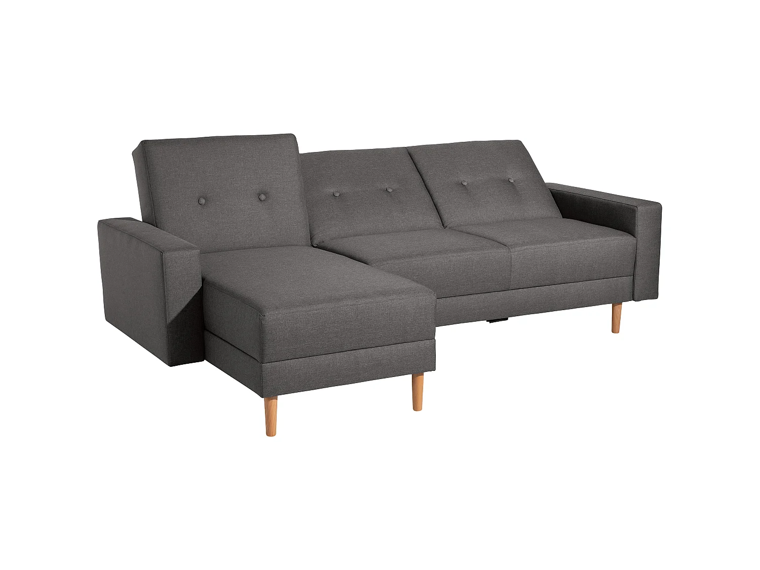 Funktionssofa mit Hocker - Flachgewebe - anthrazit - Just Cool