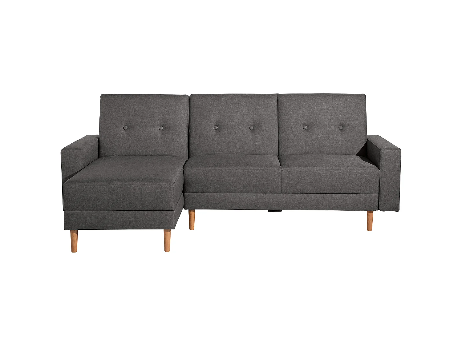 Funktionssofa mit Hocker - Flachgewebe - anthrazit - Just Cool