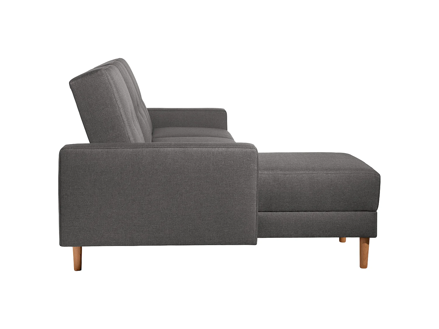 Funktionssofa mit Hocker - Flachgewebe - anthrazit - Just Cool