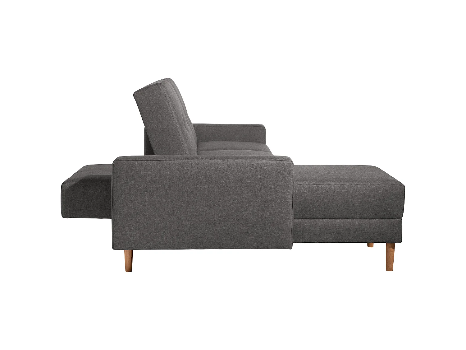 Funktionssofa mit Hocker - Flachgewebe - anthrazit - Just Cool
