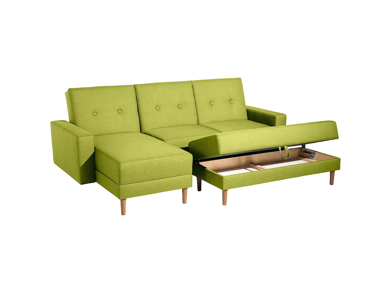 Funktionssofa mit Hocker - Flachgewebe - apfel - Just Cool