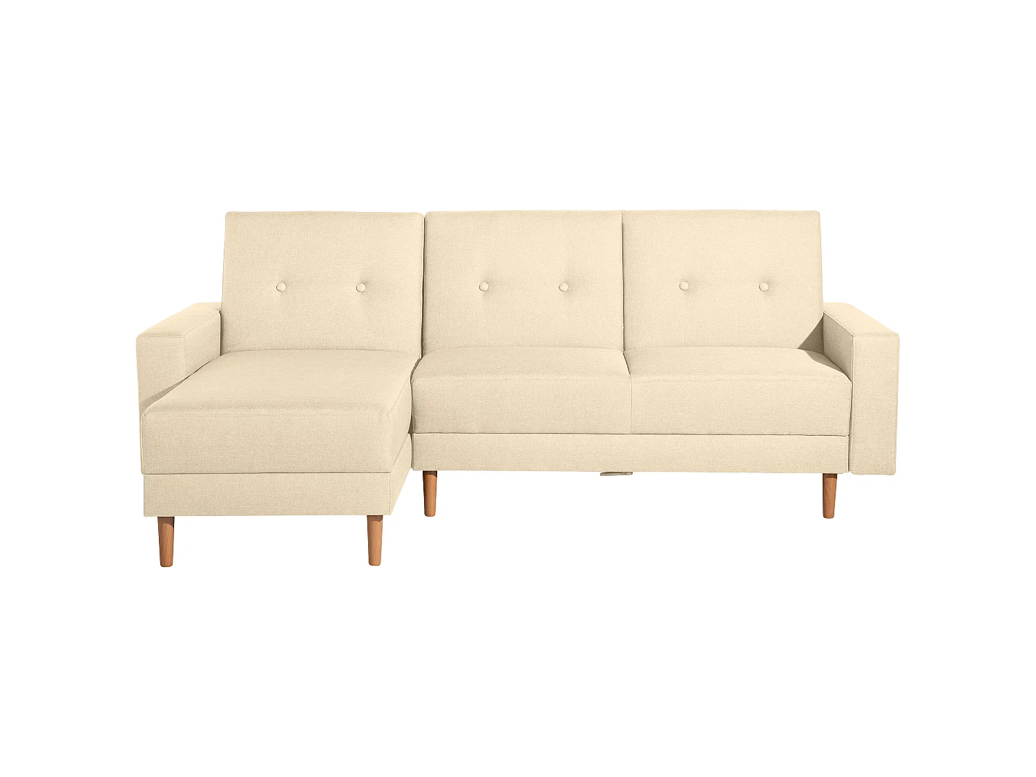 Funktionssofa mit Hocker - Flachgewebe - beige - Just Cool