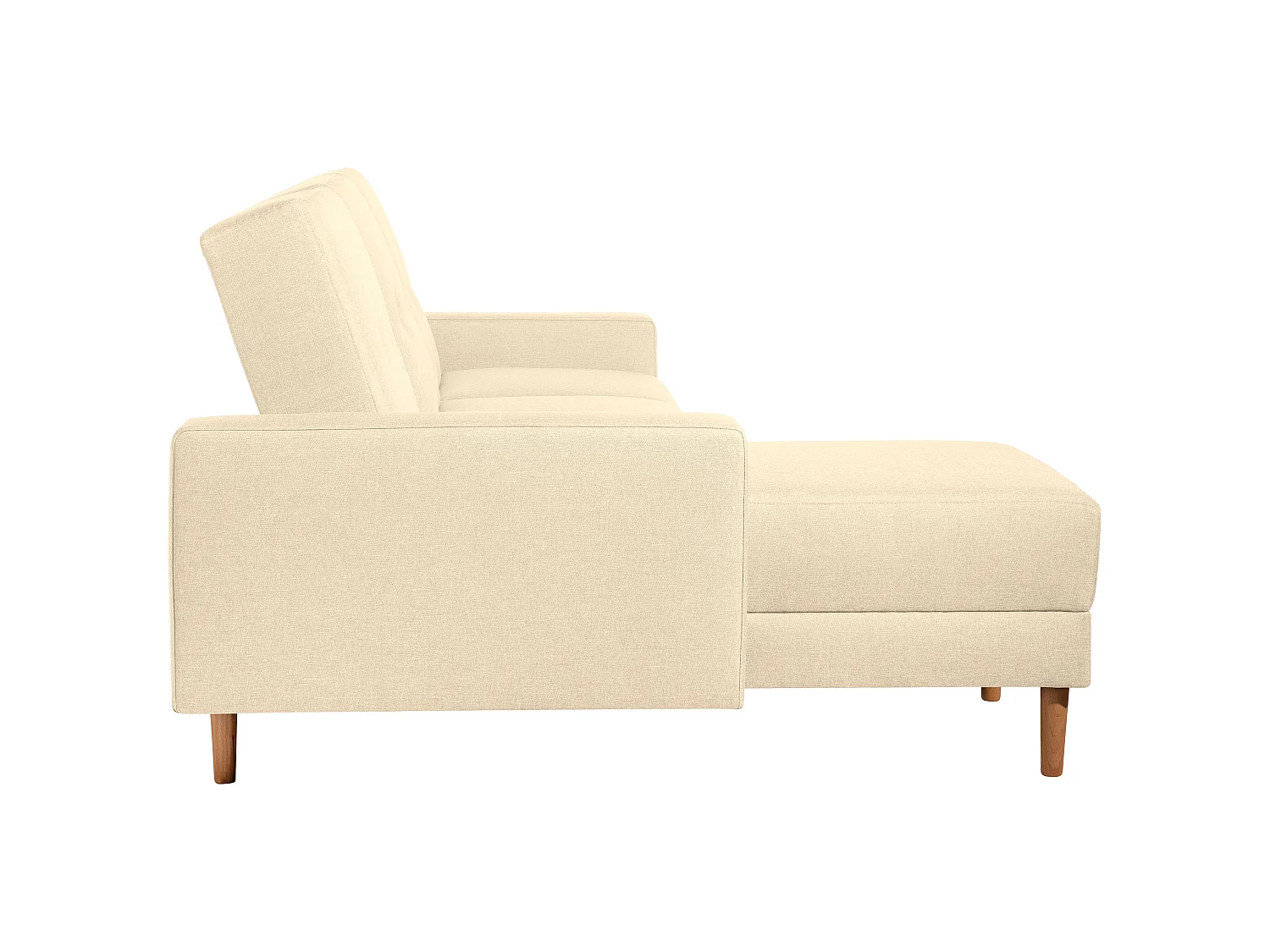 Funktionssofa mit Hocker - Flachgewebe - beige - Just Cool