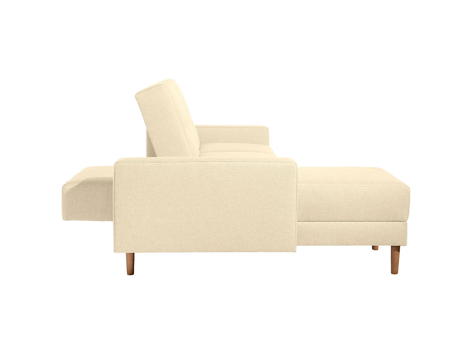 Funktionssofa mit Hocker - Flachgewebe - beige - Just Cool