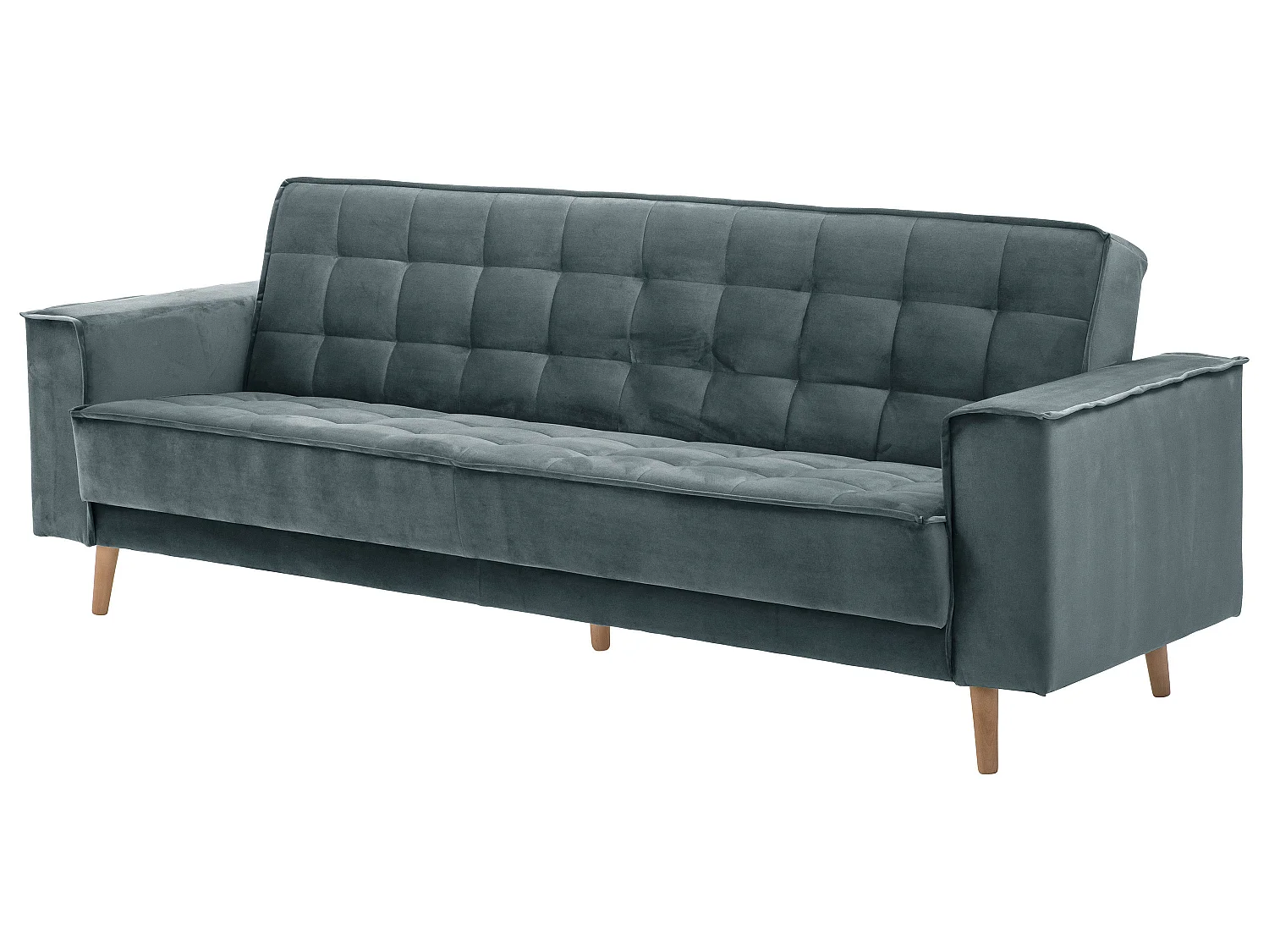 Sofa 3-Sitzer mit Bettfunktion - Samtvelours - azur - Jolene