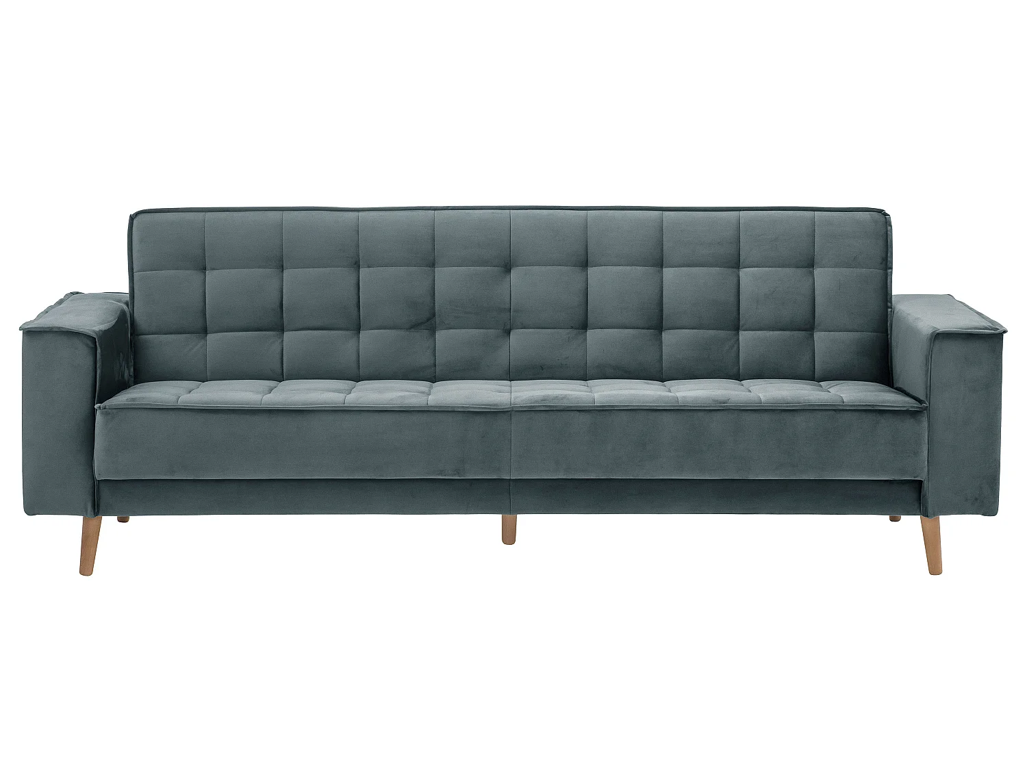 Sofa 3-Sitzer mit Bettfunktion - Samtvelours - azur - Jolene