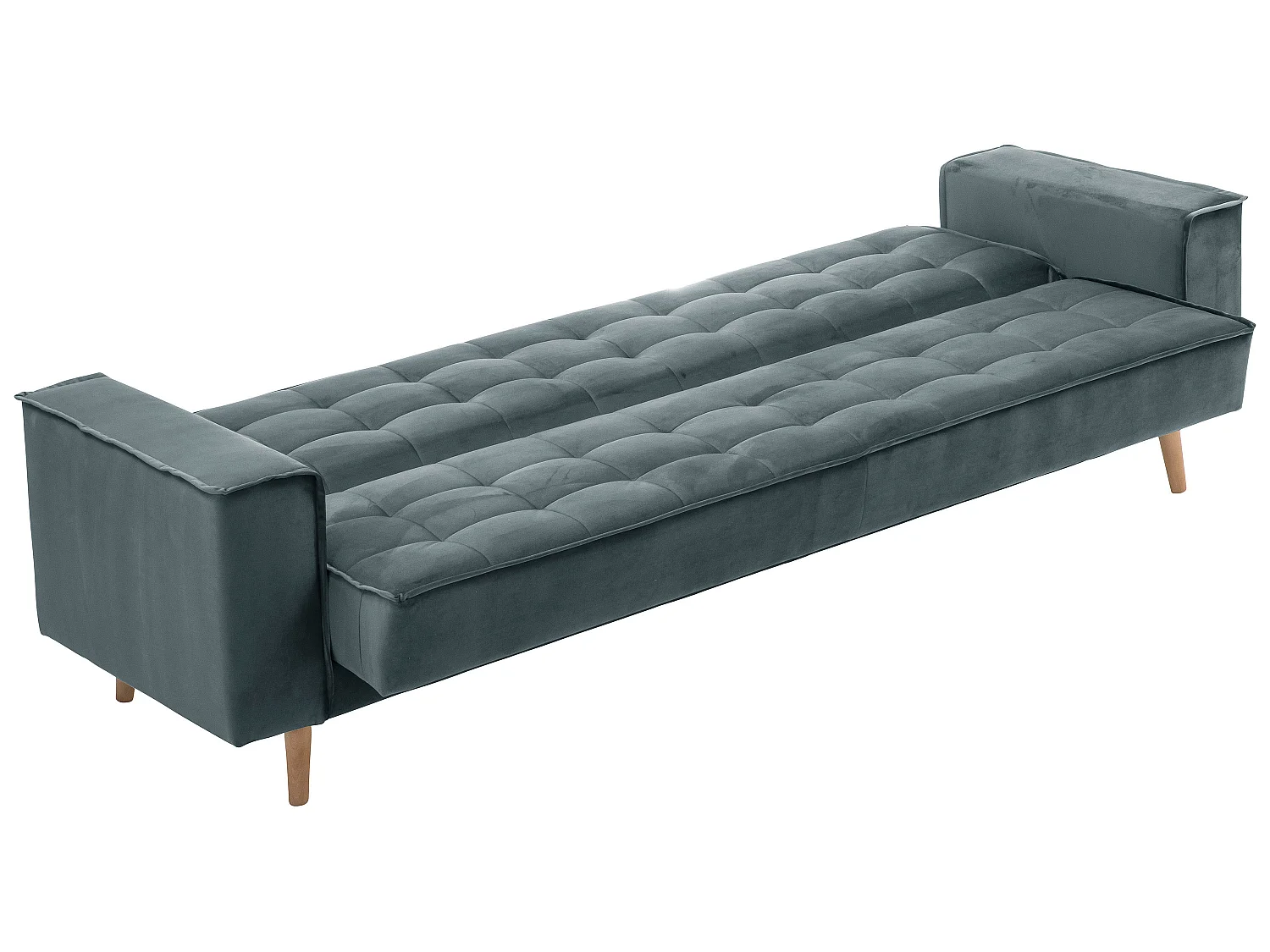Sofa 3-Sitzer mit Bettfunktion - Samtvelours - azur - Jolene