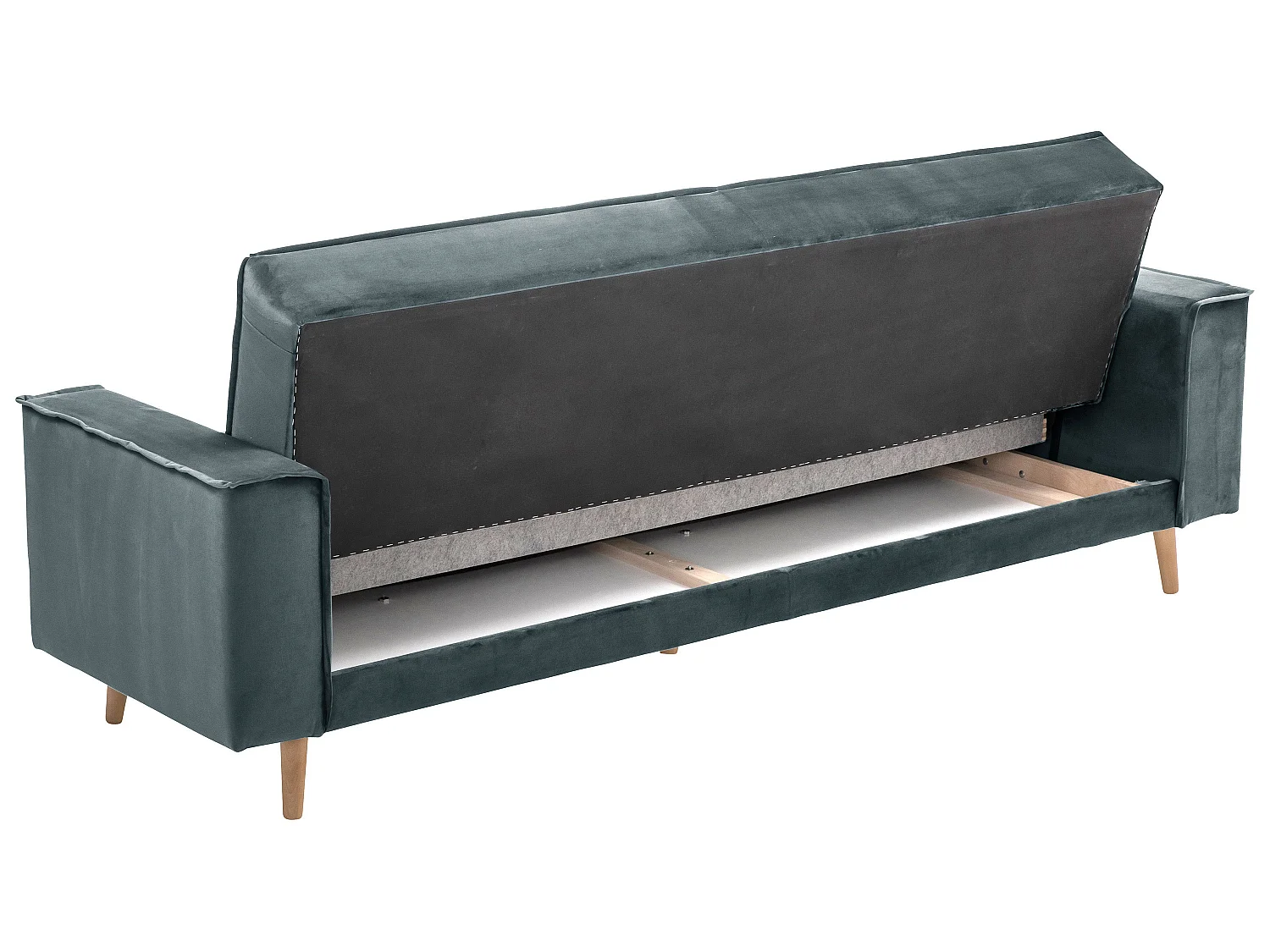 Sofa 3-Sitzer mit Bettfunktion - Samtvelours - azur - Jolene