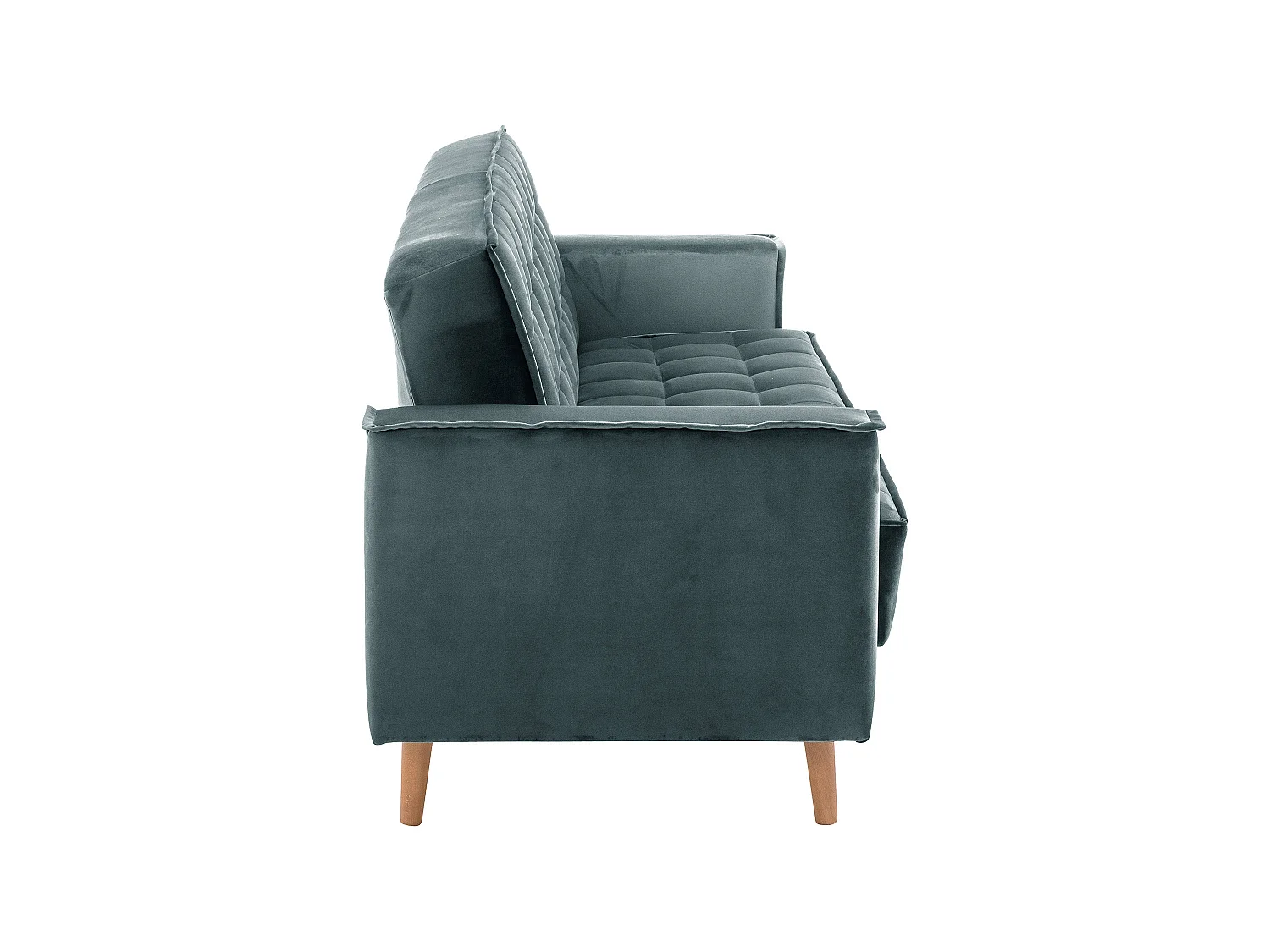 Sofa 3-Sitzer mit Bettfunktion - Samtvelours - azur - Jolene