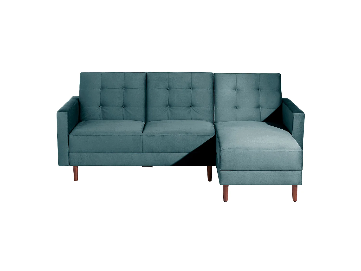 Funktionssofa mit Hocker - Samtvelours - azur - Easy Relax