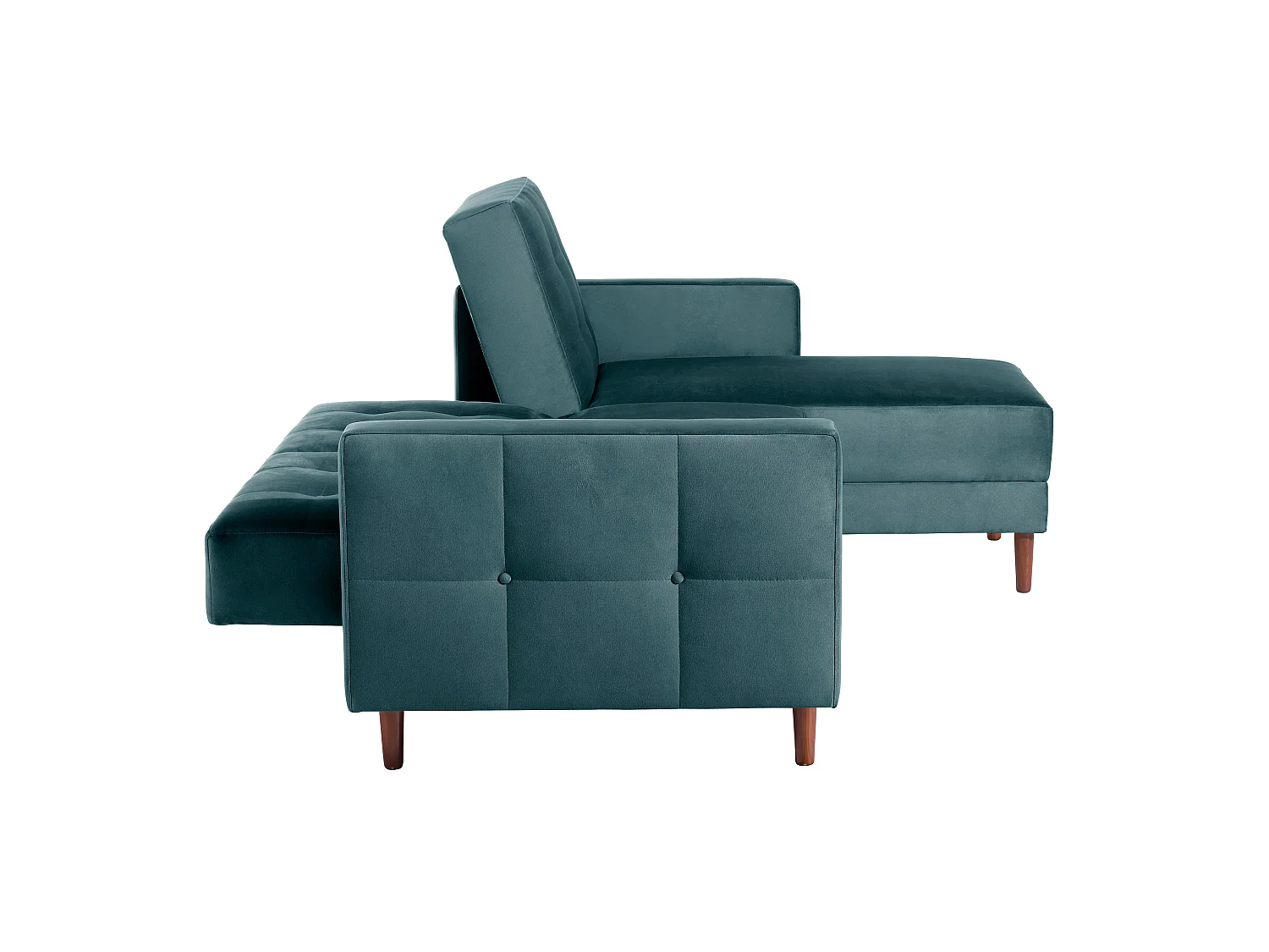 Funktionssofa mit Hocker - Samtvelours - azur - Easy Relax