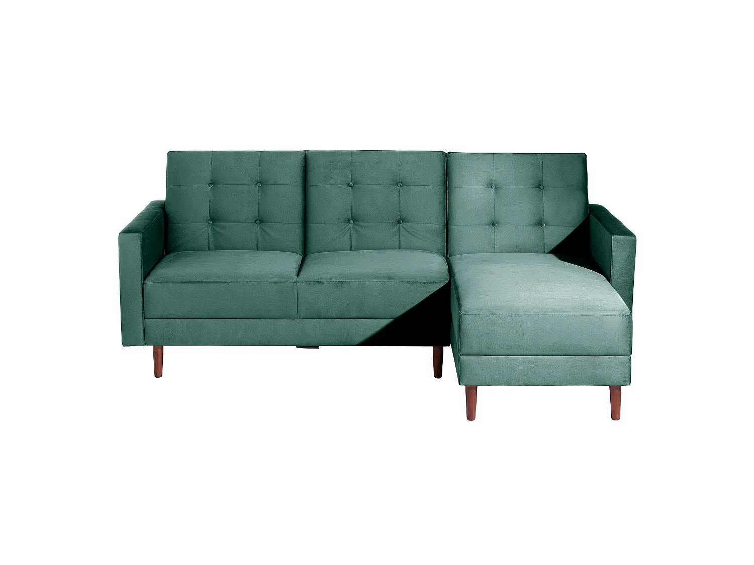 Funktionssofa mit Hocker - Samtvelours - grün - Easy Relax