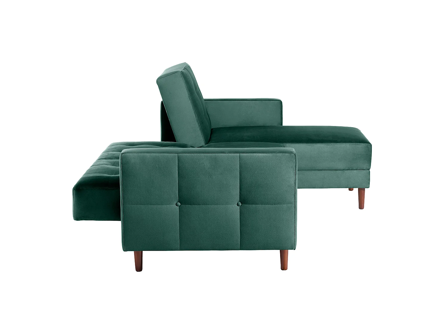 Funktionssofa mit Hocker - Samtvelours - grün - Easy Relax