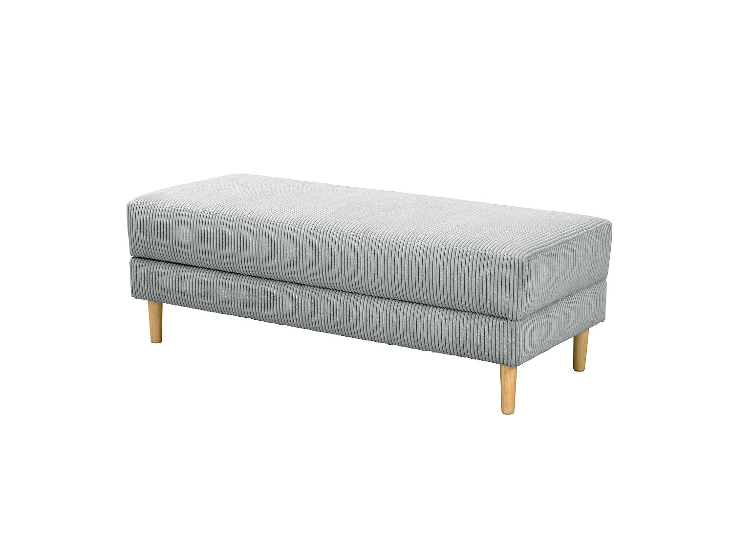 Funktionssofa mit Hocker - Cordstoff - silber - Just Cool