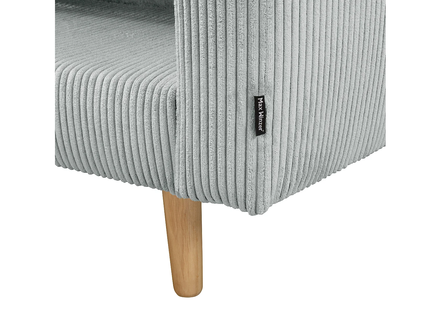 Funktionssofa mit Hocker - Cordstoff - silber - Just Cool