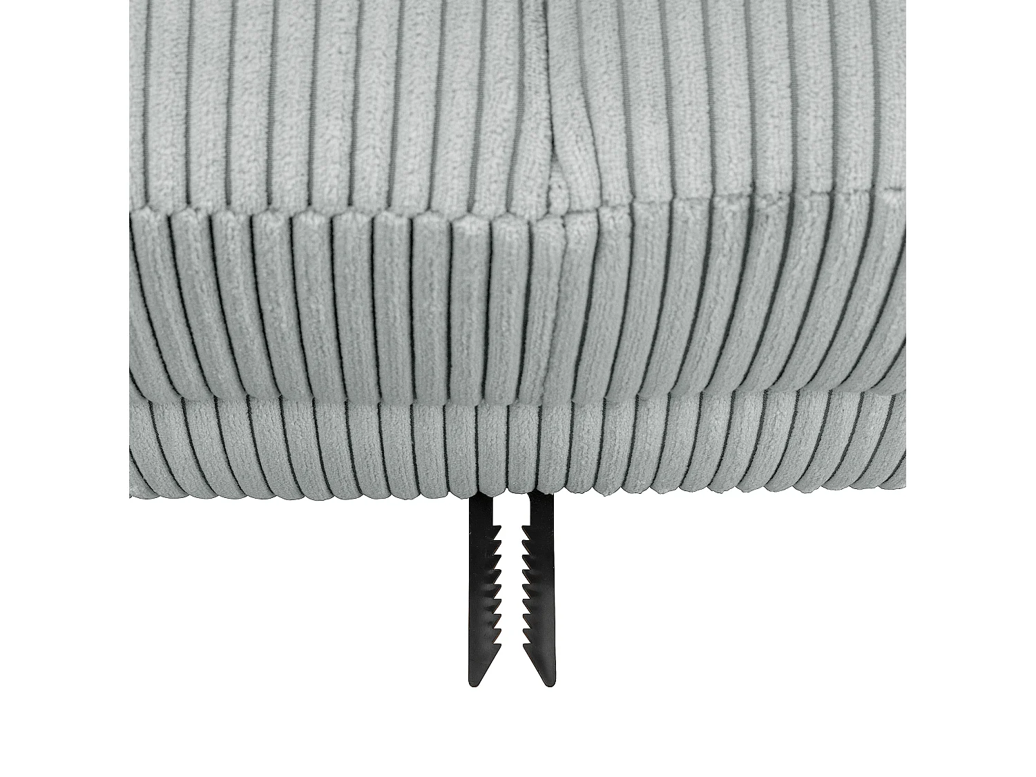 Funktionssofa mit Hocker - Cordstoff - silber - Just Cool
