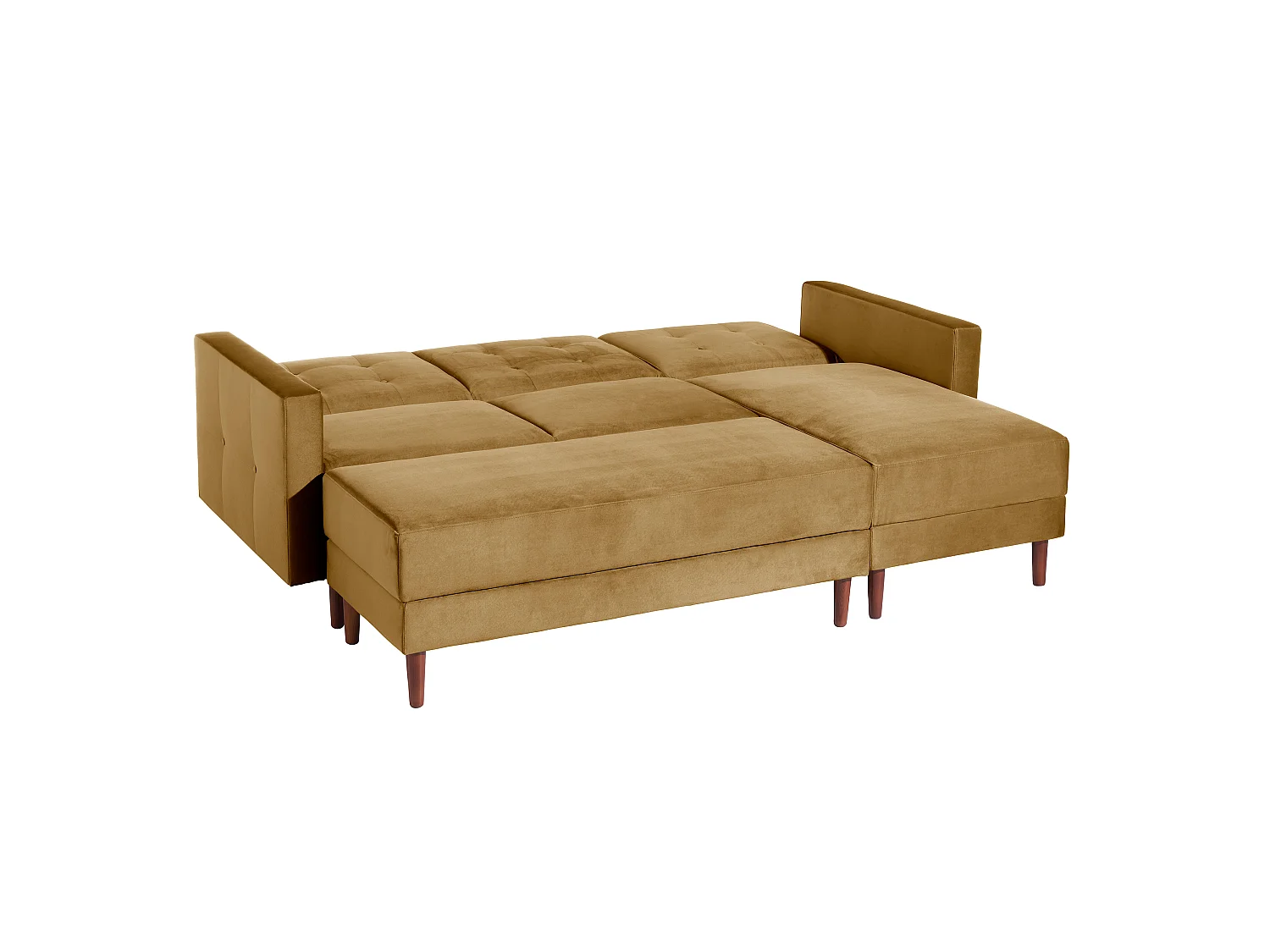 Funktionssofa mit Hocker - Samtvelours - mais - Easy Relax