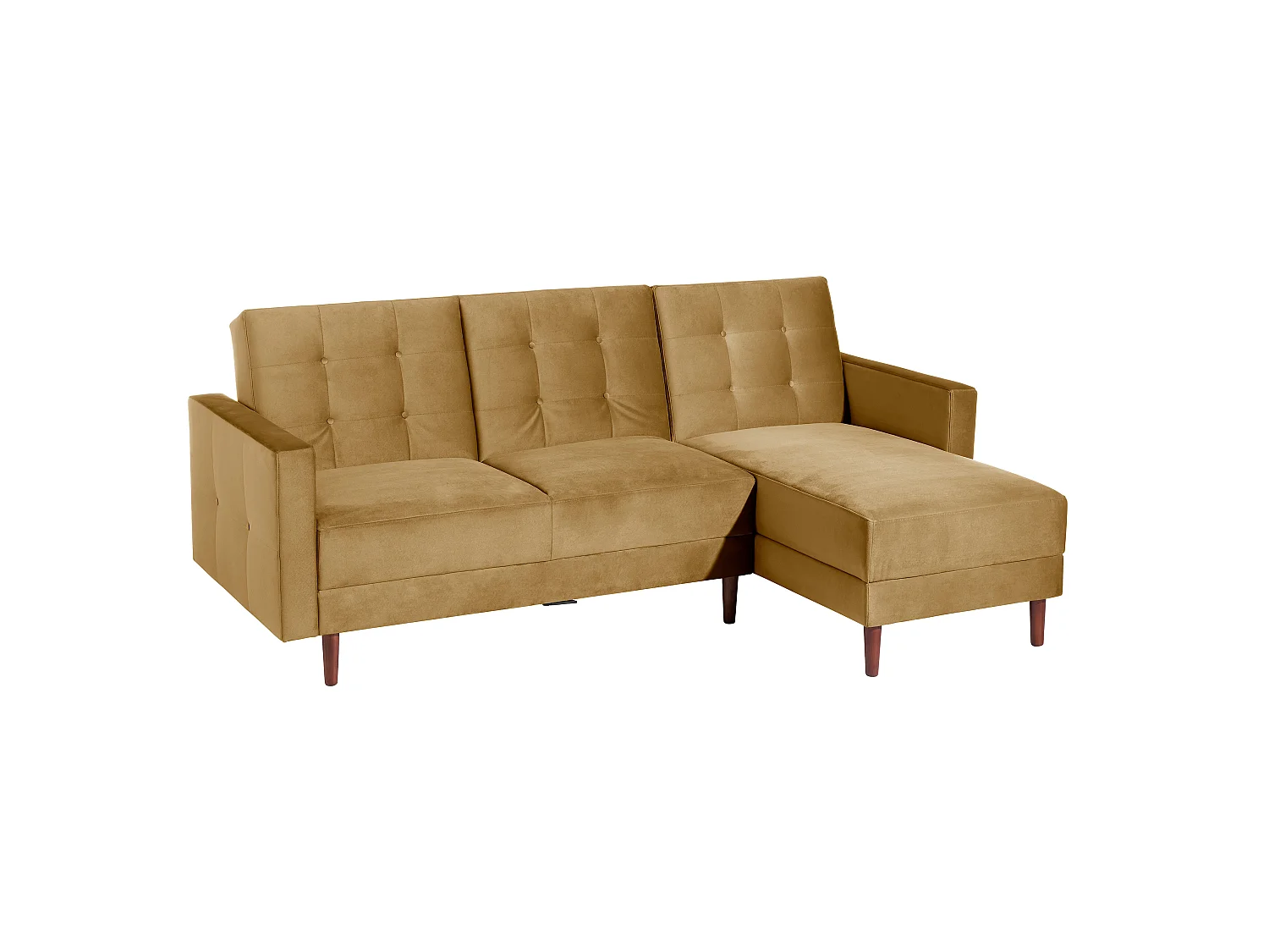 Funktionssofa mit Hocker - Samtvelours - mais - Easy Relax