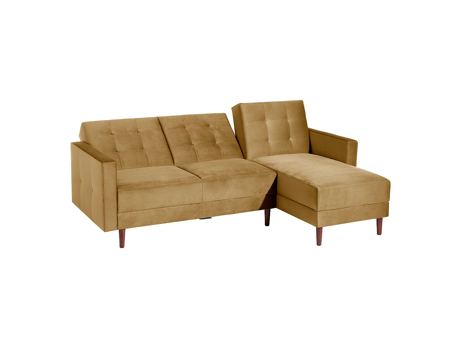 Funktionssofa mit Hocker - Samtvelours - mais - Easy Relax
